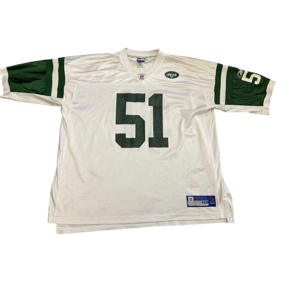 Vintage 2000s Reebok New York Jets Jonathan Vilma Jersey 3XL no. 51 white - Picture 1 of 6